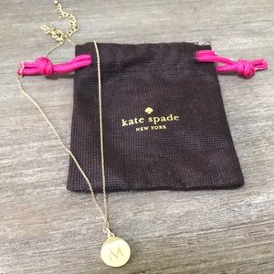 Kate Spade One in a Million “M” gold necklace